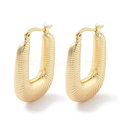 Brass Hoop Earrings, Real 18K Gold Plated, 32x6mm(EJEW-H301-01G-07)