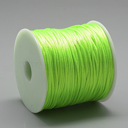 Nylon Thread, Rattail Satin Cord, Lawn Green, about 1mm, about 76.55 yards(70m)/roll(NWIR-Q010A-F229)