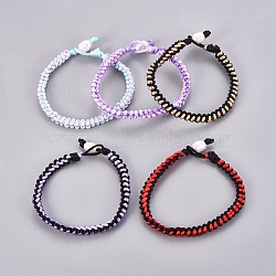 Nylon Thread Braided Cord Bracelet, with Grade B Natural Freshwater Pearl Beads, Mixed Color, 7-1/2 inch(19cm)(BJEW-JB04603)