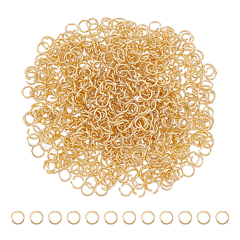800Pcs 304 Stainless Steel Open Jump Rings, Metal Connectors for DIY Jewelry Crafting and Keychain Accessories, Real 24K Gold Plated, 21 Gauge, 5x0.7mm.
