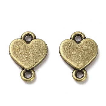 Tibetan Style Alloy Connector Charms, Cadmium Free & Lead Free, Heart, Antique Bronze, 12x9x2mm, Hole: 1.4mm, about 1470pcs/1000g
