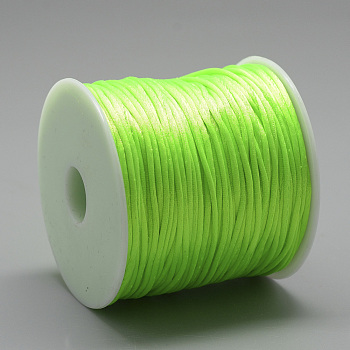 Nylon Thread, Rattail Satin Cord, Lawn Green, about 1mm, about 76.55 yards(70m)/roll