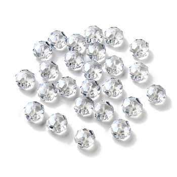 Electroplate Glass Beads, Pearl Luster Plated, Faceted, Rondelle, Light Grey, 10x6mm, Hole: 1.5mm