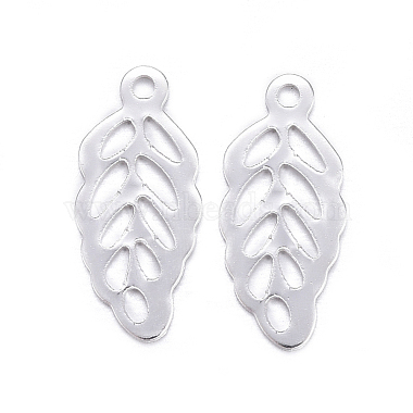 Silver Leaf Stainless Steel Charms
