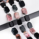 Natural Rhodonite & Eagle Eye & Obsidian Beads Strands(G-N358-02A-03)-1