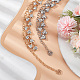 2Pcs 2 Colors Crystal Rhinestone Flower Link Chain Belts(AJEW-CP0005-69)-4