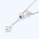 Adjustable Rhodium Plated 925 Sterling Silver Wheat Chain Necklaces(NJEW-L456-003A-P)-2