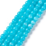 Natural White Jade Imitation Amazonite Beads Strands, Round, Dyed, 6mm, Hole: 0.8mm, about 61pcs/strand, 14.76 inch(37.5cm)(G-I299-F04-6mm)