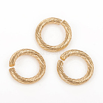 304 Stainless Steel Open Jump Rings, Twisted Round, Golden, 12x2mm, Inner Diameter: 8mm, 12 Gauge(STAS-G224-23G-04)