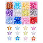 300Pcs 12 Colors Transparent Acrylic Beads, Bead in Bead, Star, Mixed Color, 9x9.5x4mm, Hole: 2mm, 25pcs/color(TACR-CJ0001-63)