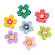 70Pcs 7 Colors Opaque Resin Cabochons, Flower, Mixed Color, 14x14.5x4mm, 10pcs/color(CRES-CJ0001-52)
