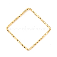 304 Stainless Steel Linking Rings, Textured, Square, Real 18K Gold Plated, 27x27x1mm(STAS-Z041-04A-G)