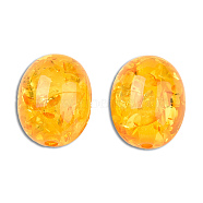 Resin Imitation Amber Beads, Oval, Goldenrod, 19.5x15.5mm, Hole: 2.1~2.7mm(RESI-N034-12-C02)