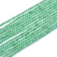 Natural Green Agate Beads Strands, Faceted, Round, 2mm, Hole: 0.5mm, about 169pcs/strand, 15.7 inch(40cm)(X-G-G792-41)