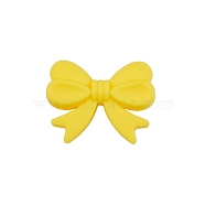 Bowknot Food Grade Silicone Beads, Chewing Beads For Teethers, DIY Nursing Necklaces Making, Gold, 16x26mm(PW-WG39907-03)