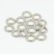 Alloy Round Rings, Soldered Jump Rings, Closed Jump Rings, Cadmium Free & Lead Free, Flat Round, Platinum, 8x1.5mm, Inner Diameter: 5mm, Hole 4.5mm(PALLOY-H039-P)