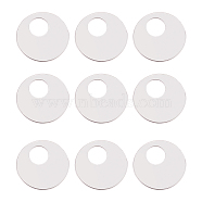 304 Stainless Steel Pendants, Flat Round, with Bead Container, Stainless Steel Color, 30x1mm, Hole: 11mm, about 30pcs/box(STAS-PH0019-38P)