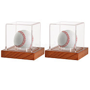 Square Actylic Baseball Display Box, Baseball Storage Case, Clear, 100x100x97mm(ODIS-WH0030-57)