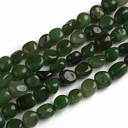 Natural Green Jasper Beads Strands, Tumbled Stone, Nuggets, 10~15x7.5~11.5x7.5~12.5mm, Hole: 1mm, about 36pcs/Strand, 15.67 inch(39.8 cm)(G-D0002-D79)