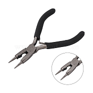 45# Carbon Steel Round Nose Pliers, Wire Cutter, Hand Tools, Polishing, Black, 12.5x7.7x0.9cm(PT-L004-36)