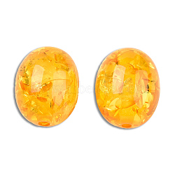 Resin Imitation Amber Beads, Oval, Goldenrod, 19.5x15.5mm, Hole: 2.1~2.7mm(RESI-N034-12-C02)