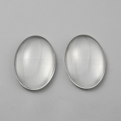 Glass Cabochons, Oval, Clear, 25x18x5.5mm(GLAA-WH0035-34)