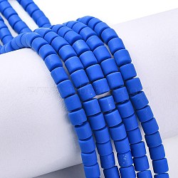 Handmade Polymer Clay Bead Strands, Column, Blue, 6.5x6mm, Hole: 1.2mm, about 61pcs/strand, 15.75 inch(40cm)(CLAY-ZX006-01D)