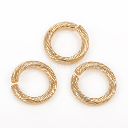 304 Stainless Steel Open Jump Rings, Twisted Round, Golden, 12x2mm, Inner Diameter: 8mm, 12 Gauge(STAS-G224-23G-04)