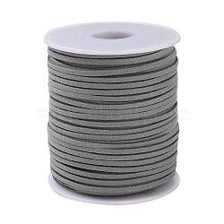 45M Faux Suede Cord, Faux Suede Lace, Gray, 2~2.5x1.5~2mm, about 50 Yards(45m)/Roll(LW-M003-13)