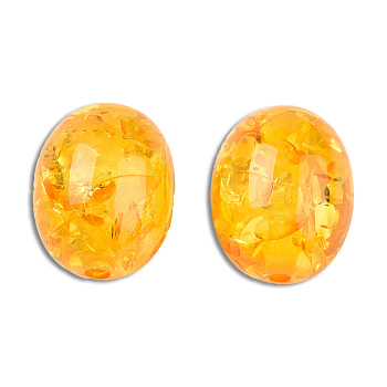 Resin Imitation Amber Beads, Oval, Goldenrod, 19.5x15.5mm, Hole: 2.1~2.7mm