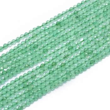 Natural Green Onyx Agate Beads Strands, Faceted, Round, 2mm, Hole: 0.5mm, about 169pcs/strand, 15.7 inch(40cm)