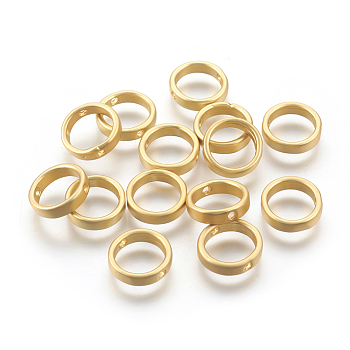 Brass Bead Frames, Long-Lasting Plated, Lead Free & Cadmium Free & Nickel Free, Ring, Matte Style, Real 18K Gold Plated, 12x3mm, Hole: 1.4mm, Inner Diameter: 10mm