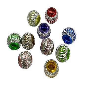 Aluminum Beads, Rondelle, Mixed Color, 12.6x11mm, Hole: 5.5mm