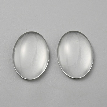 Glass Cabochons, Oval, Clear, 25x18x5.5mm