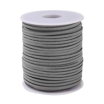 45M Faux Suede Cord, Faux Suede Lace, Gray, 2~2.5x1.5~2mm, about 50 Yards(45m)/Roll
