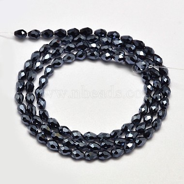 Faceted Teardrop Full Plated Electroplate Glass Beads Strands(X-EGLA-J132-FP01)-2