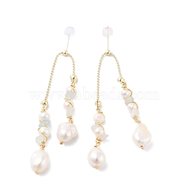 White Oval Pearl Stud Earrings