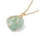 Gemstone Heart Pendant Necklaces(NJEW-JN03896)-5