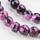 Faceted Round Dyed Natural Fire Crackle Agate Beads Strands(G-D769-8mm-01)-1