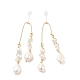 Natural Pearl Dangle Stud Earrings(EJEW-P256-25G)-1