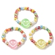 Glass Seed & Acrylic Smiling Face Beaded Stretch Ring(RJEW-JR00575)-3