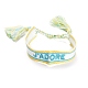Word J'ADORE Polycotton(Polyester Cotton) Braided Bracelet with Tassel Charm(BJEW-F429-01)-1