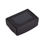 Craft Paper Boxes, with Windows, Rectangle, Black, 6.2x8.7x3cm(CON-WH0086-032)