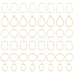 48Pcs 6 Styles Alloy Open Back Bezel Pendants, For DIY UV Resin, Epoxy Resin, Pressed Flower Jewelry, Cadmium Free & Lead Free, Ring & Trapezoid & Teardrop, Mixed Shapes, Light Gold, 35~50x33~42.5x1.7~2mm, Hole: 1.5~1.6mm, 8pcs/style(FIND-DC0002-07)