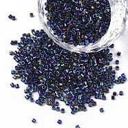 11/0 Grade A Glass Seed Beads, Cylinder, Uniform Seed Bead Size, Iris, Colorful, 1.5x1mm, Hole: 0.5mm, about 2000pcs/10g(X-SEED-S030-0005)