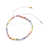 Adjustable Natural Pearl & Miyuki Seed Braided Beaded Bracelet for Women, Colorful, 0.15~0.35cm, Inner Diameter: 1-5/8~2-5/8 inch(4~6.7cm)(BJEW-O187-04)