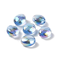 Acrylic Beads, Imitation Baroque Pearl Style, Oval, Cornflower Blue, 12x10.5x6.5mm, Hole: 1.3mm(PACR-C008-05C)