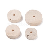(Defective Closeout Sale: Crack) Unfinished Wooden Wheels, for DIY Kids Painting Crafts, Car Toy Accessories, Flat Round, BurlyWood, 2.85~4.4x1cm, Hole: 5~5.5mm(DIY-XCP0001-94)