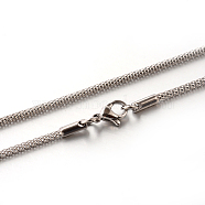 304 Stainless Steel Lantern Chain Necklaces, Stainless Steel Color, 17.5 inch(45cm), 2mm(STAS-M174-070P)