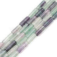 Natural Fluorite Beads Strands, Cuboid, 13~14x4~4.5x4mm, Hole: 1.4mm, about 28~31pcs/strand, 15.47''(39.3cm)(X-G-G837-26)